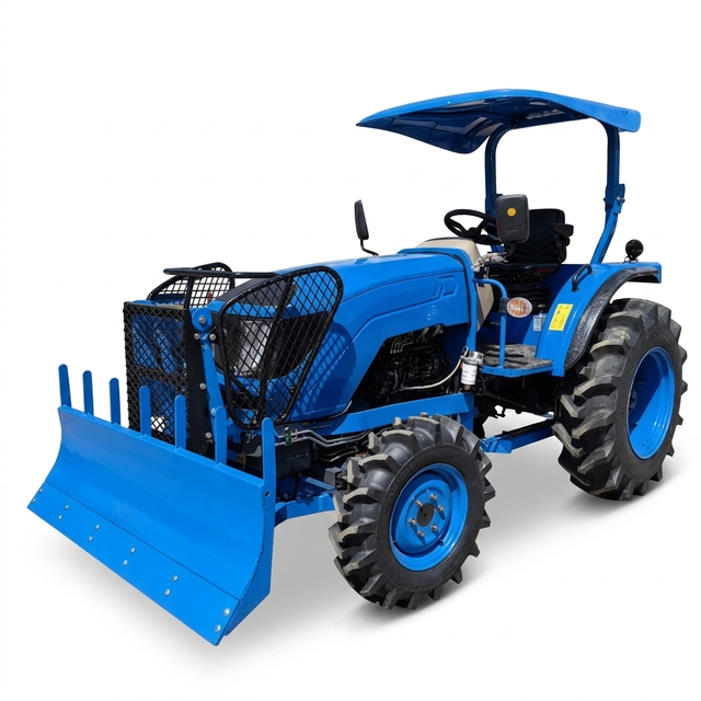 50HP 4WD Blue Tractor with Agricultural Implements