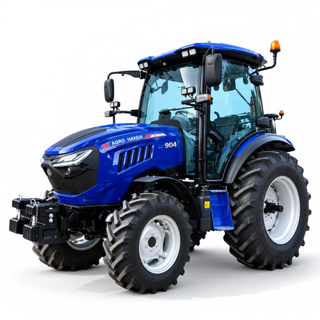 90HP 4WD Middle Blue Farm Tractor With Full Enclosed Cabin