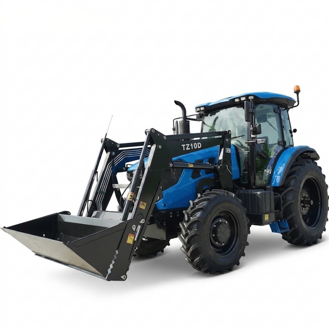 120HP Blue 4WD Heavy-Duty Farm Tractor with Front End Loader
