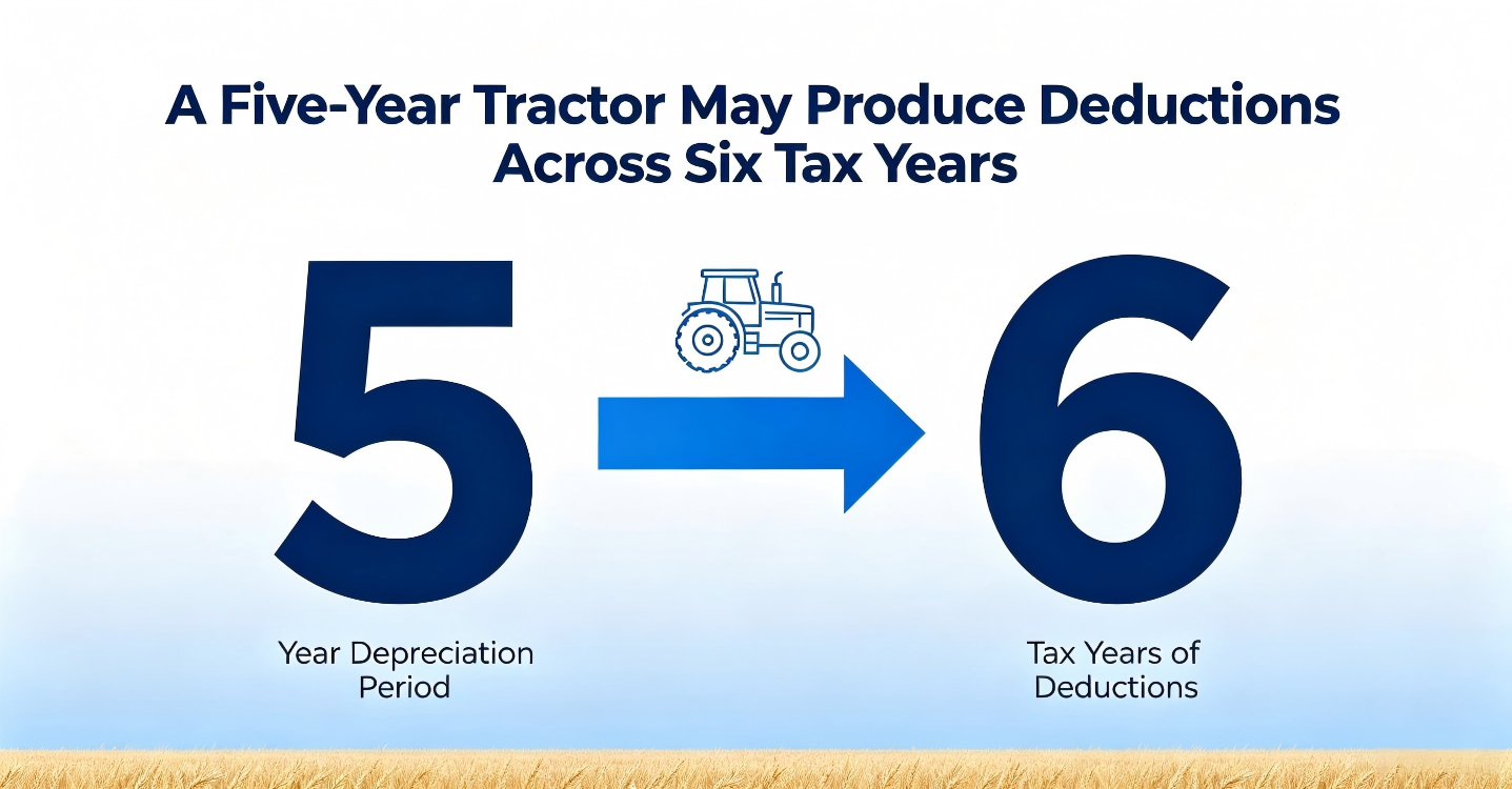 A Five-Year Tractor May Produce Deductions Across Six Tax Years A Five-Year Tractor May Produce Deductions Across Six Tax Years
