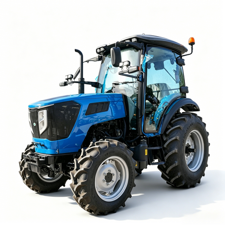 90HP 4WD Middle Blue Farm Tractor With Full Enclosed Cabin